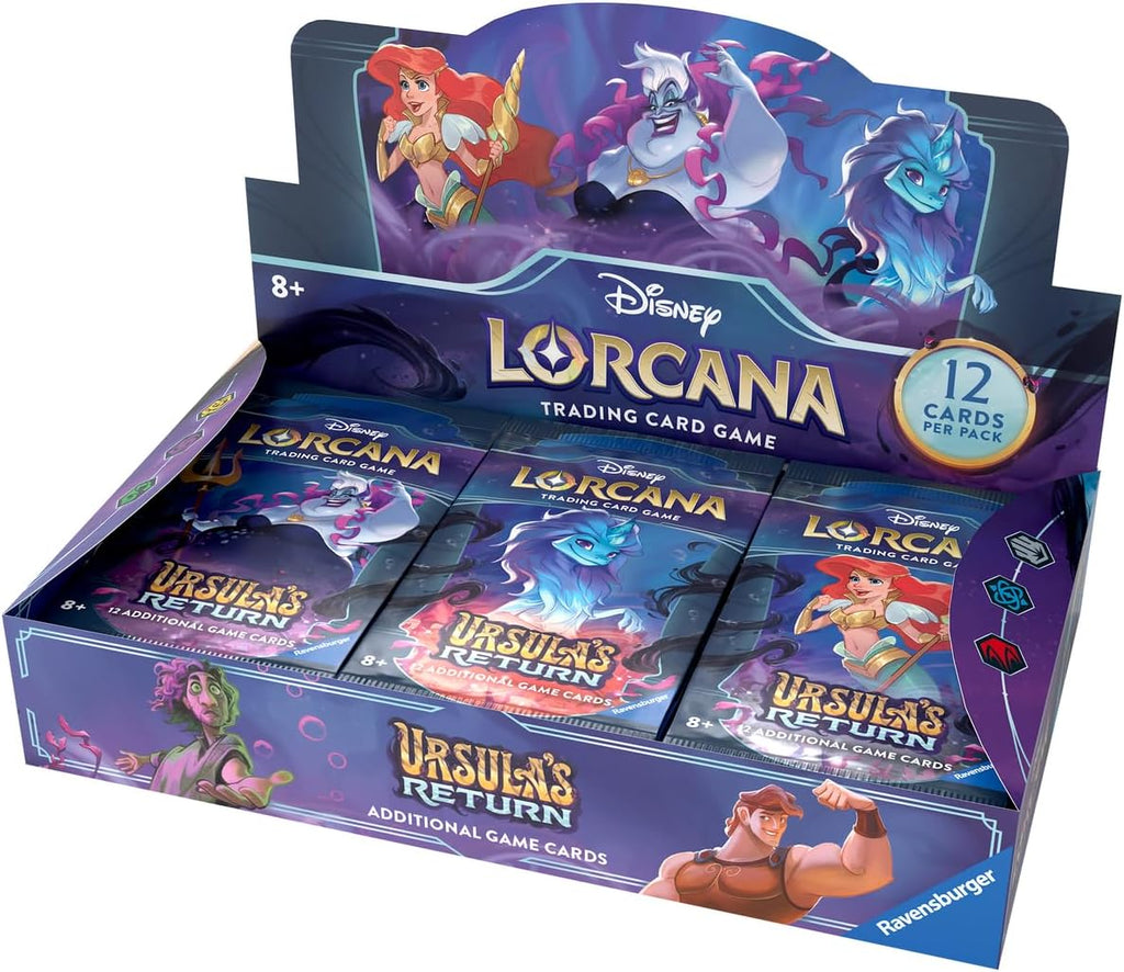 Ravensburger Disney Lorcana TCG: Ursula Return Booster Pack Display | 24 paquetes con 12 cartas coleccionables cada uno | Ideal para coleccionistas y fanáticos de Disney | Adecuado para mayores de 8