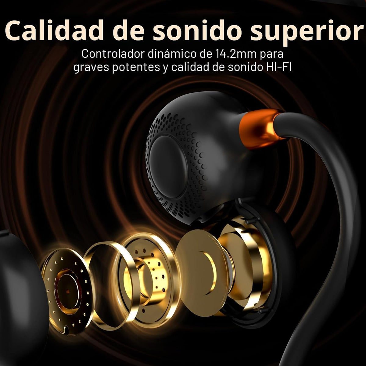 Ortizan Auriculares de oreja abierta, Bluetooth 5.3 inalámbricos de conducción de aire, auriculares deportivos, sonido premium, IPX6 impermeable, llamada clara, 0.67 oz auriculares ligeros para