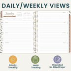 bloom daily planners Agenda y plantilla 2027 para mujer (8.5 x 11 pulgadas), calendario semanal y mensual (enero a diciembre), agenda organizadora de libros con calcomanías, simplemente manchada