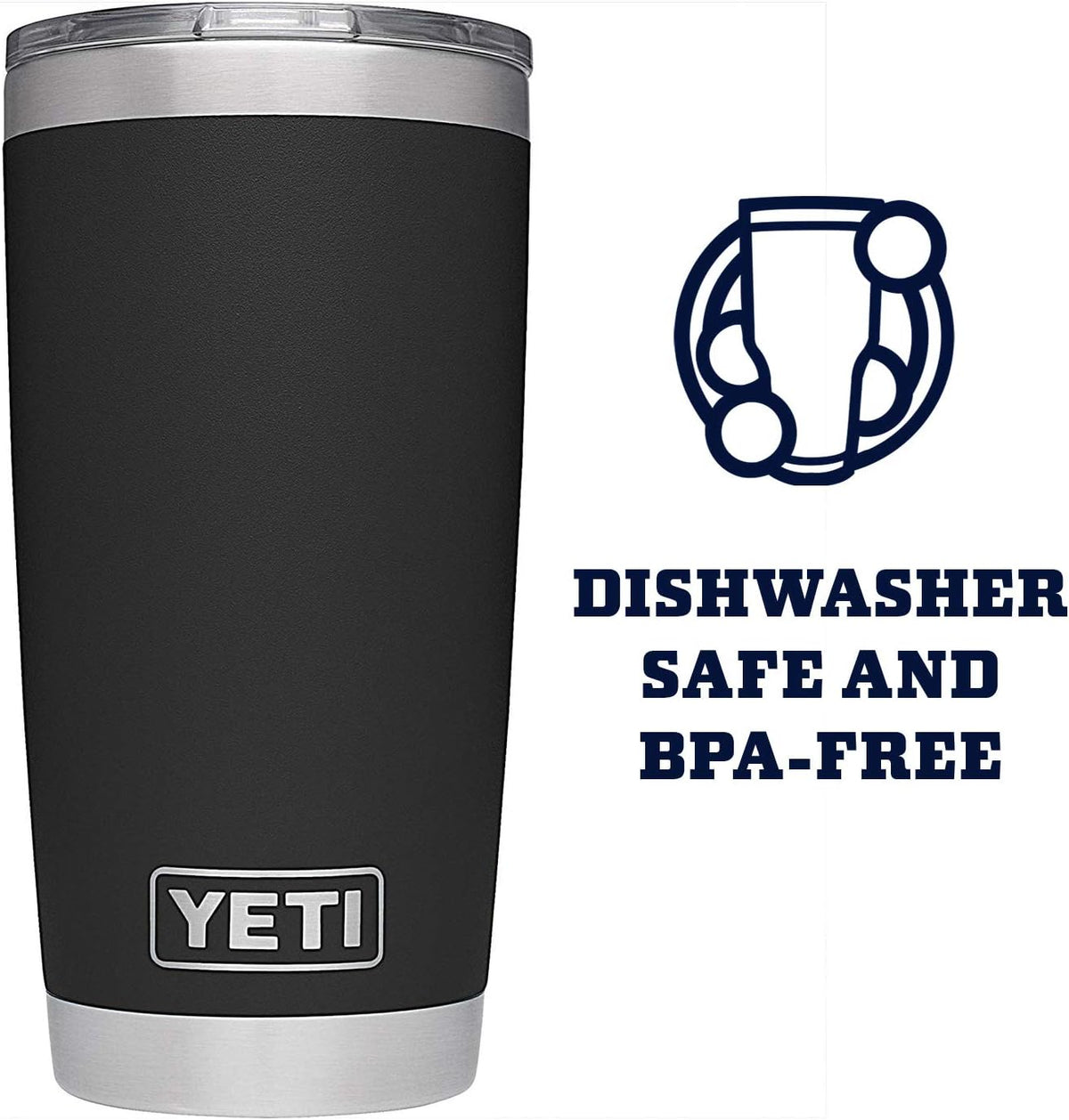 YETI Rambler - Vaso de acero inoxidable con aislamiento al vacío de 20 onzas con tapa MagSlider