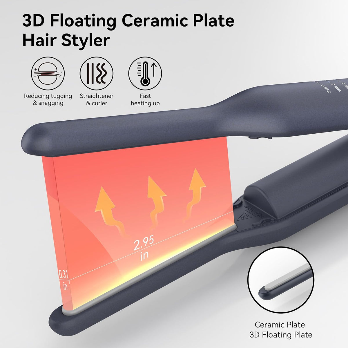 VIKICON Mini alisador de barba y cabello, plancha tipo lápiz inalámbrica