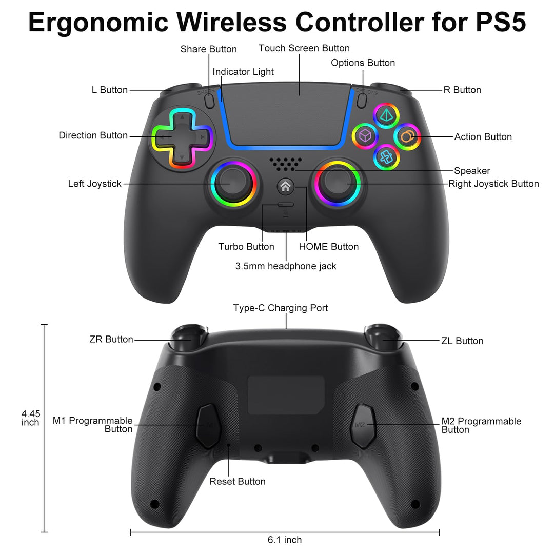 ADHJIE Controlador inalámbrico para PS5 controlador