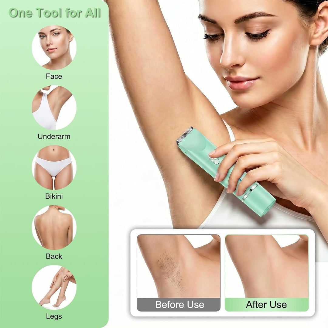 Debark Recortadora de bikini 2 en 1 para mujer, maquinilla de afeit...