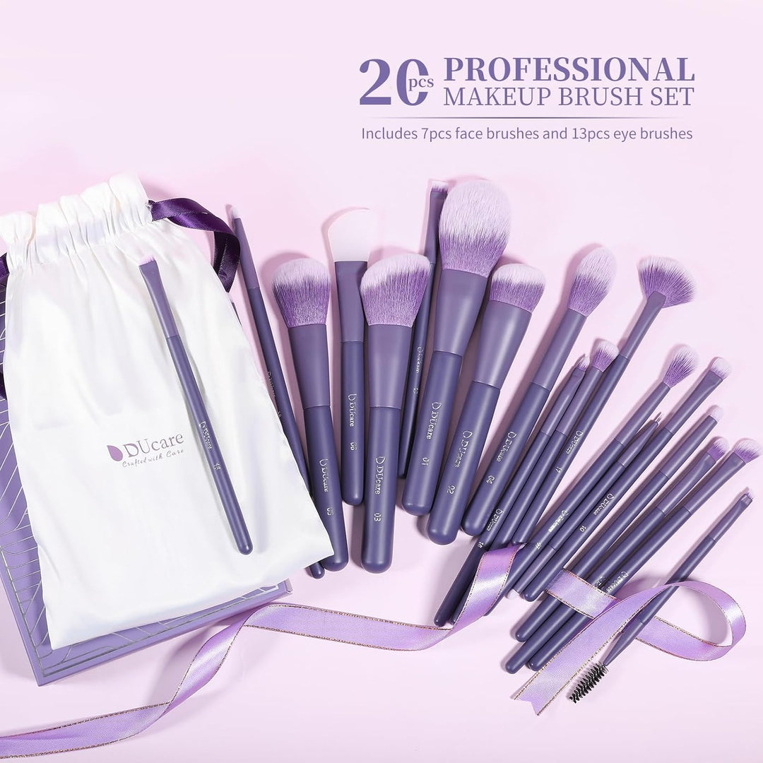 DUcare Juego de Brochas de Maquillaje Profesional de 20 piezas Broc...