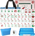 Juego de Mahjong Americano de 160 piezas, juego de Mahjong con espalda azul