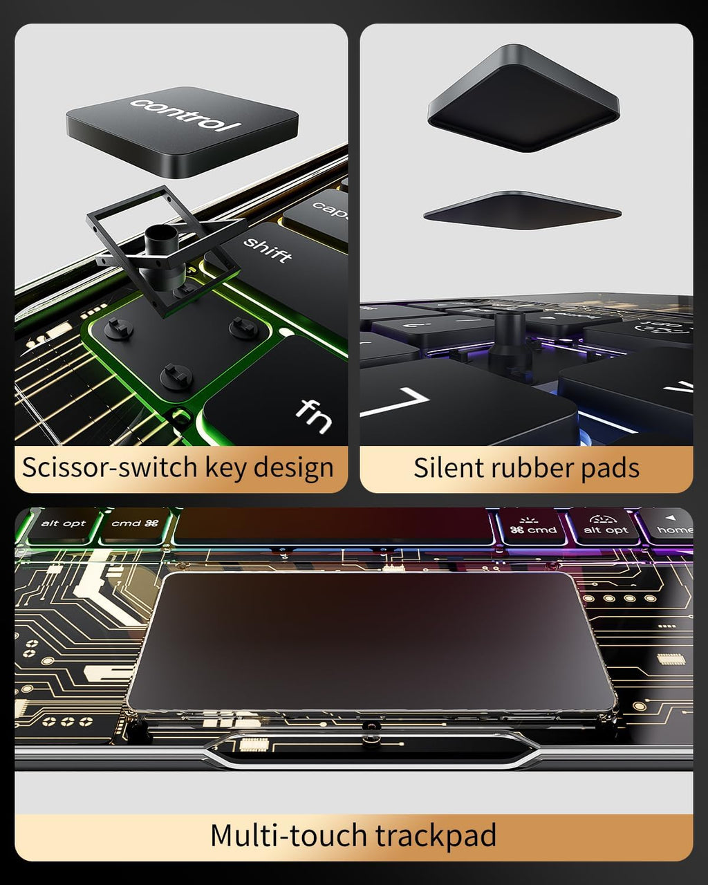 Funda de teclado Bluetooth inalámbrica de 360 ° para iPad Air de 13