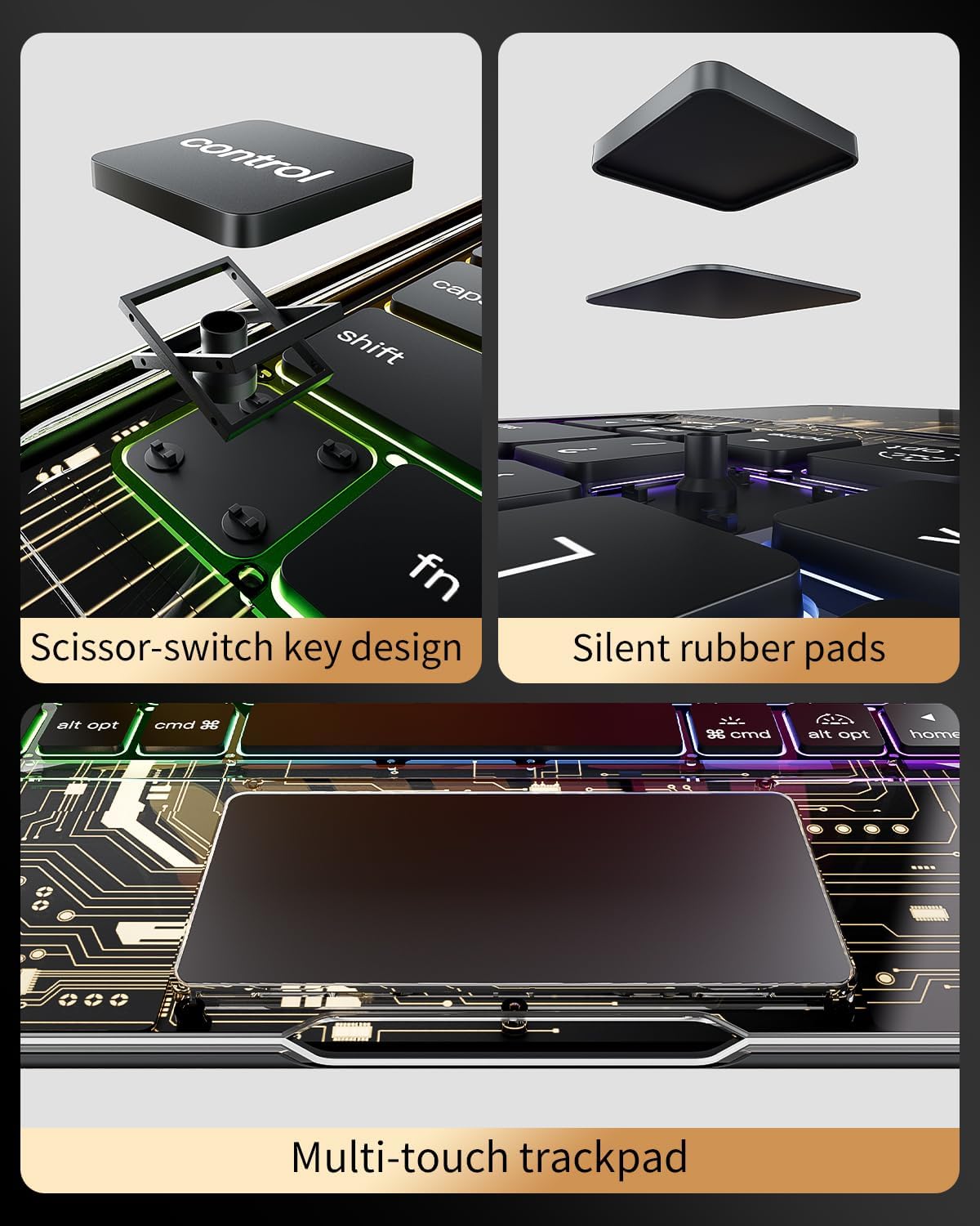 Funda de teclado Bluetooth inalámbrica de 360 ° para iPad Air de 13