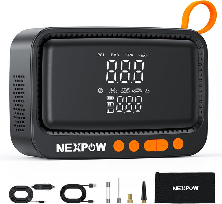 NEXPOW Inflador de neumáticos, compresor de aire portátil, bomba de...