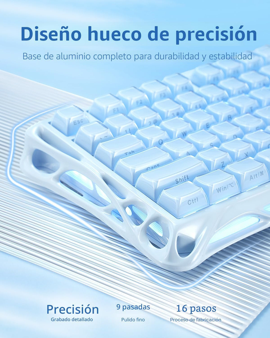 GravaStar Mercury K1 75% Blue Gaming Keyboard, Aluminum Alloy Mecha...