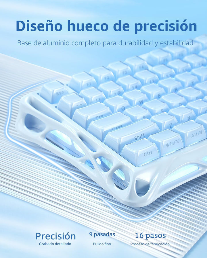 GravaStar Mercury K1 75% Blue Gaming Keyboard, Aluminum Alloy Mecha...