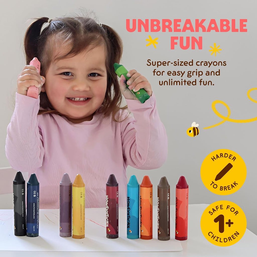 Honeysticks Super Jumbo Crayons (paquete de 12) – 100% cera de abeja pura