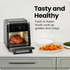 Chefman Horno freidora de aire 5 en 1 de 12 cuartos de galón con temporizador digital, pantalla táctil y 12 ajustes preestablecidos, horno de convección de encimera de tamaño familiar, piezas aptas para lavavajillas