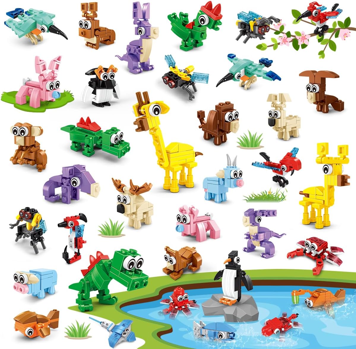30 paquetes de recuerdos de fiesta de animales para niños
