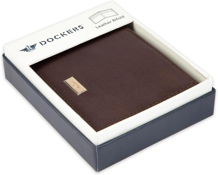 Dockers Mens piel Capacidad extra Slimfold Bifold Wallet