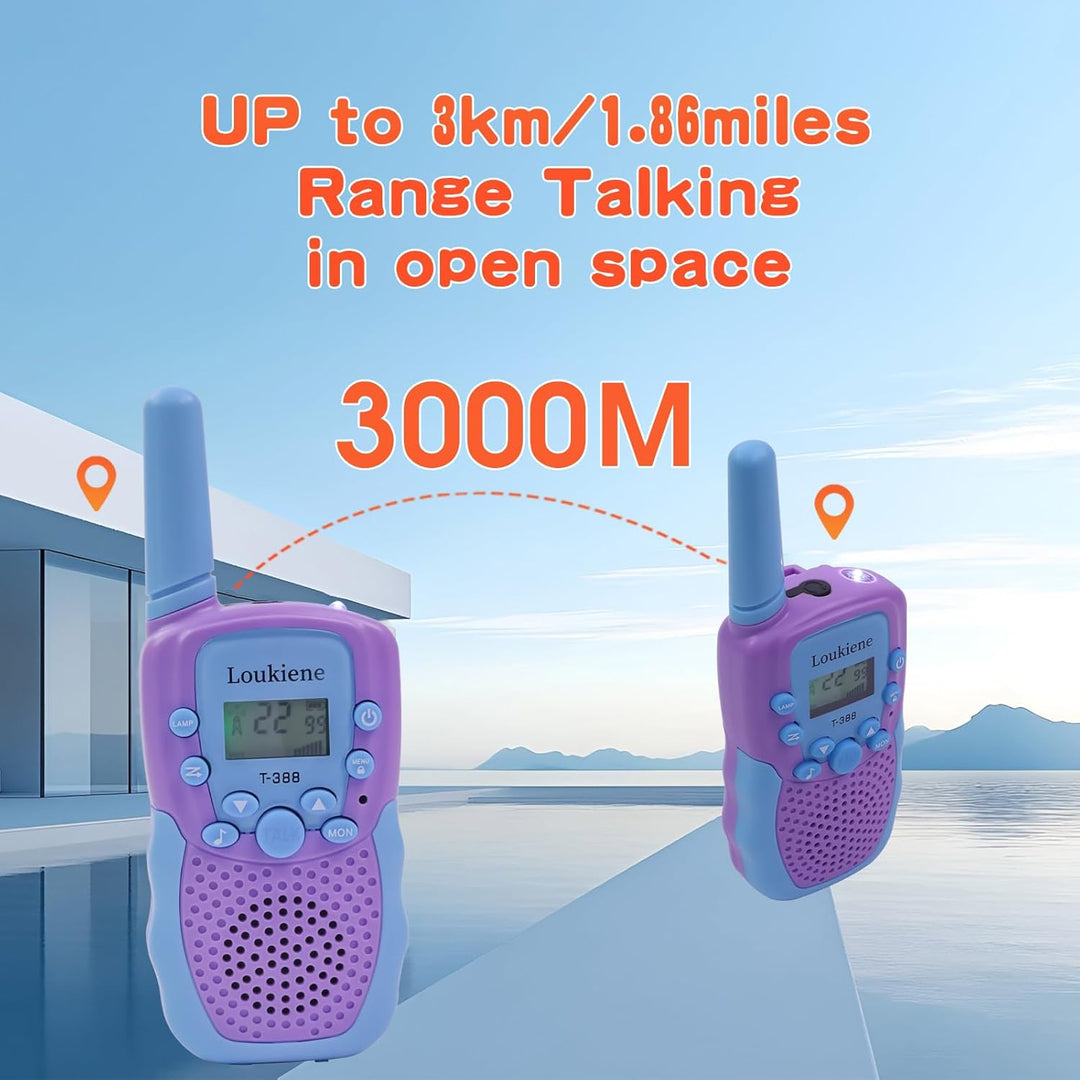 LOUKIENE Walkie Talkies para niños de 22 canales de radio de 2 vías...