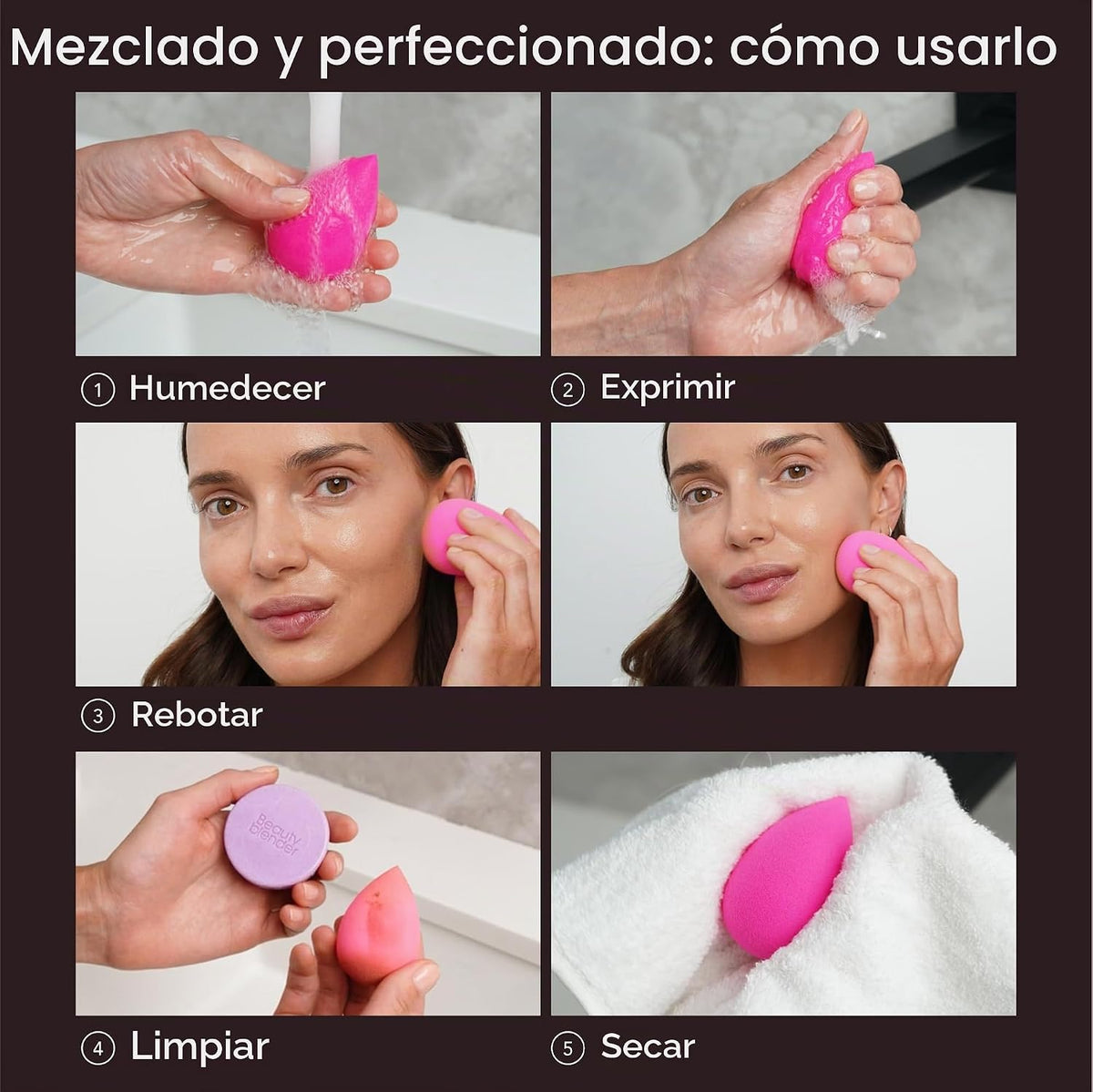 Beautyblender Esponja de maquillaje rosa original | Espuma de mezcla súper suave para bases, polvos y cremas | Reutilizable y lavable, vegano y libre de crueldad, acabado sin rayas