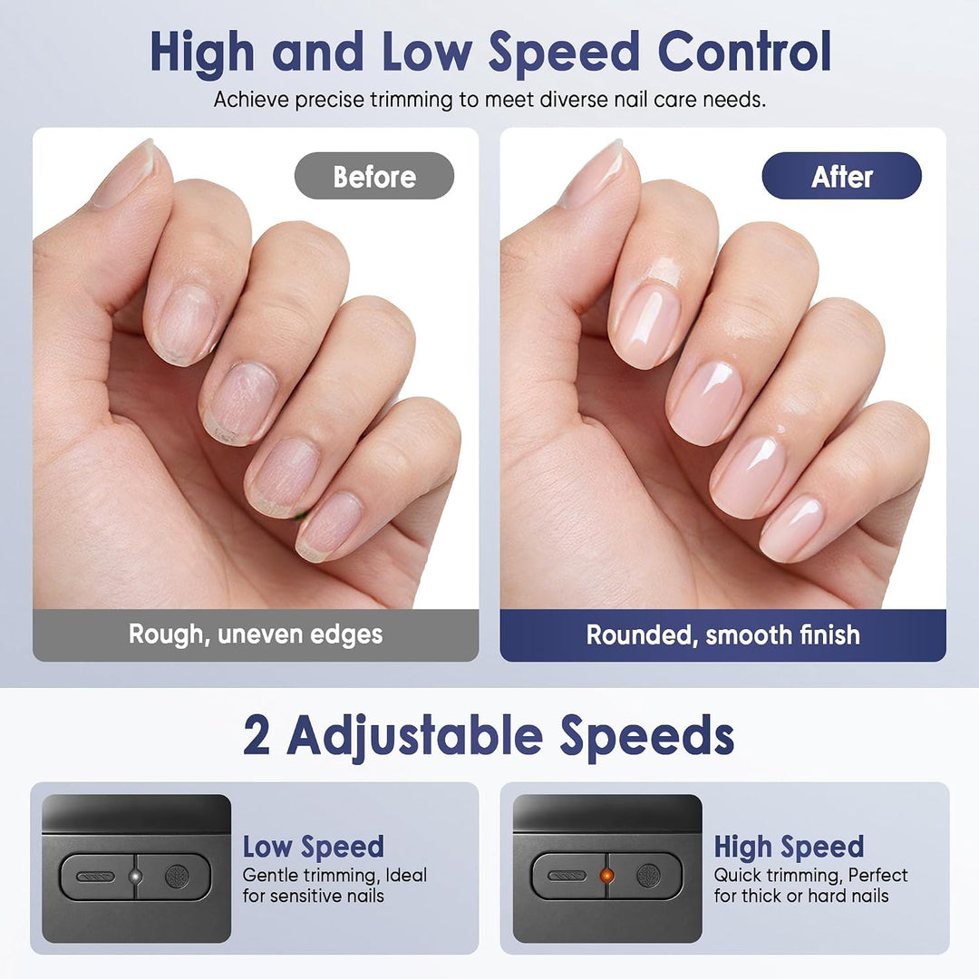 Cortaúñas eléctrico, recortador de uñas eléctrico con almacenamient...