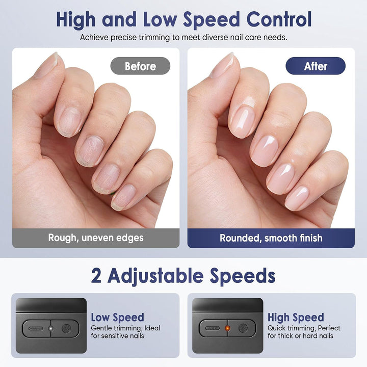 Cortaúñas eléctrico, recortador de uñas eléctrico con almacenamient...