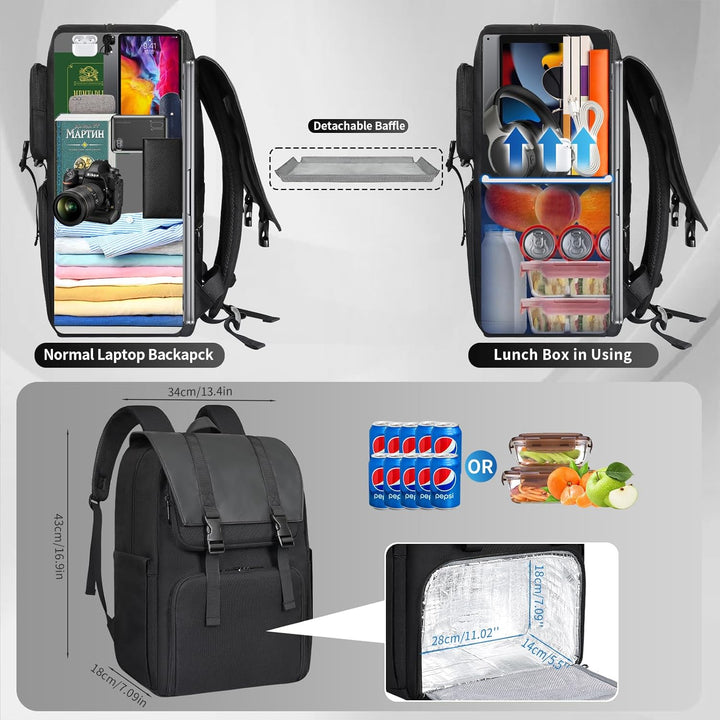 Mochila de almuerzo BERTASCHE para hombres, Negro