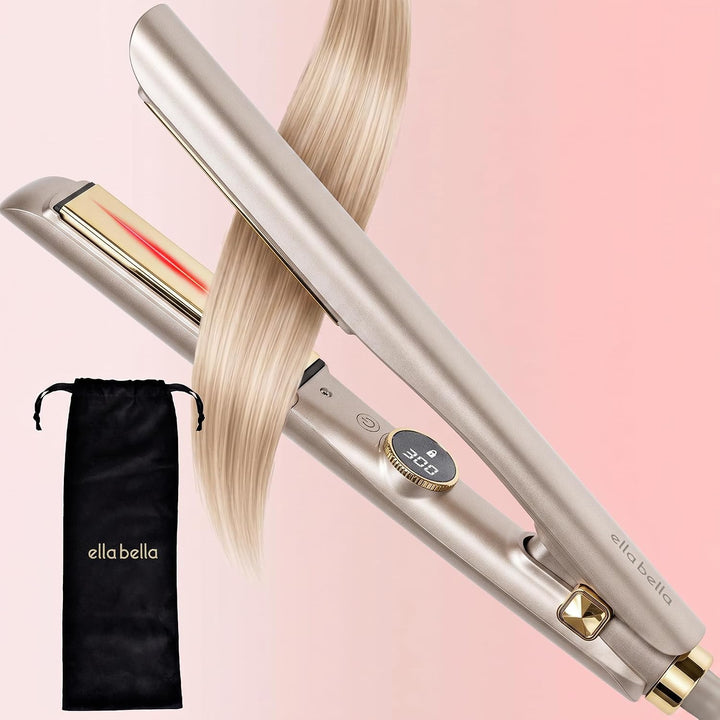 ELLA BELLA® Alisador de cabello delgado con tecnología infrarroja |...