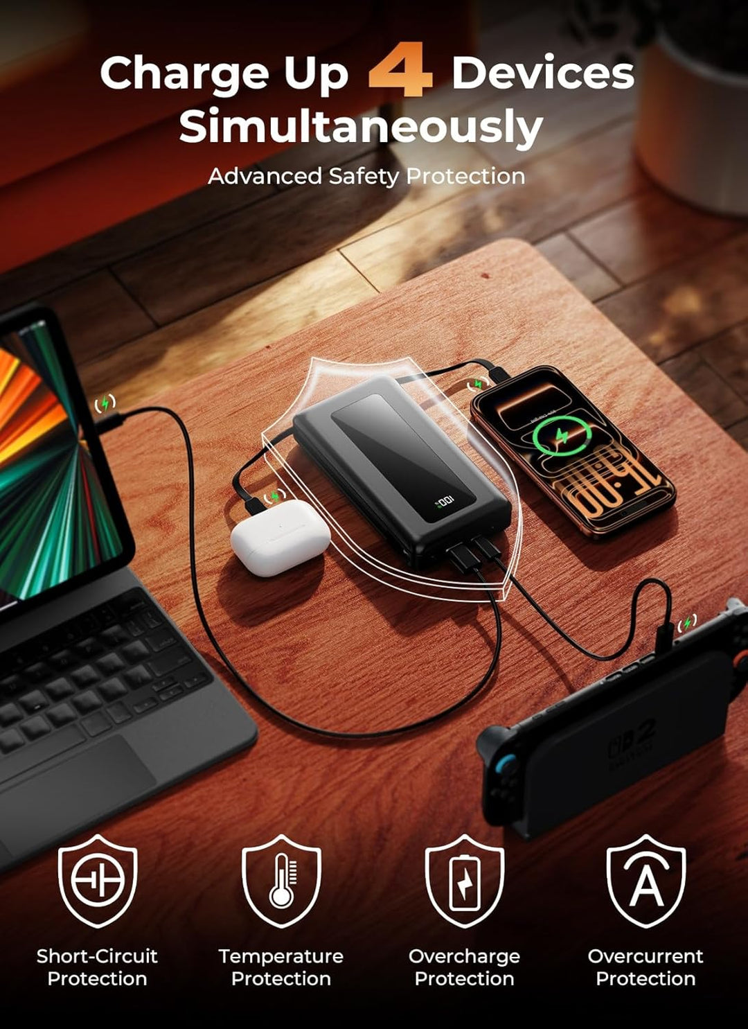 JKELAR Banco de energía, cargador portátil de 50000 mAh, paquete de...