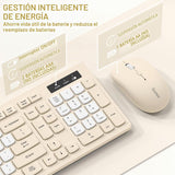 Combo de teclado y mouse inalámbricos silenciosos, teclado inalámbr...