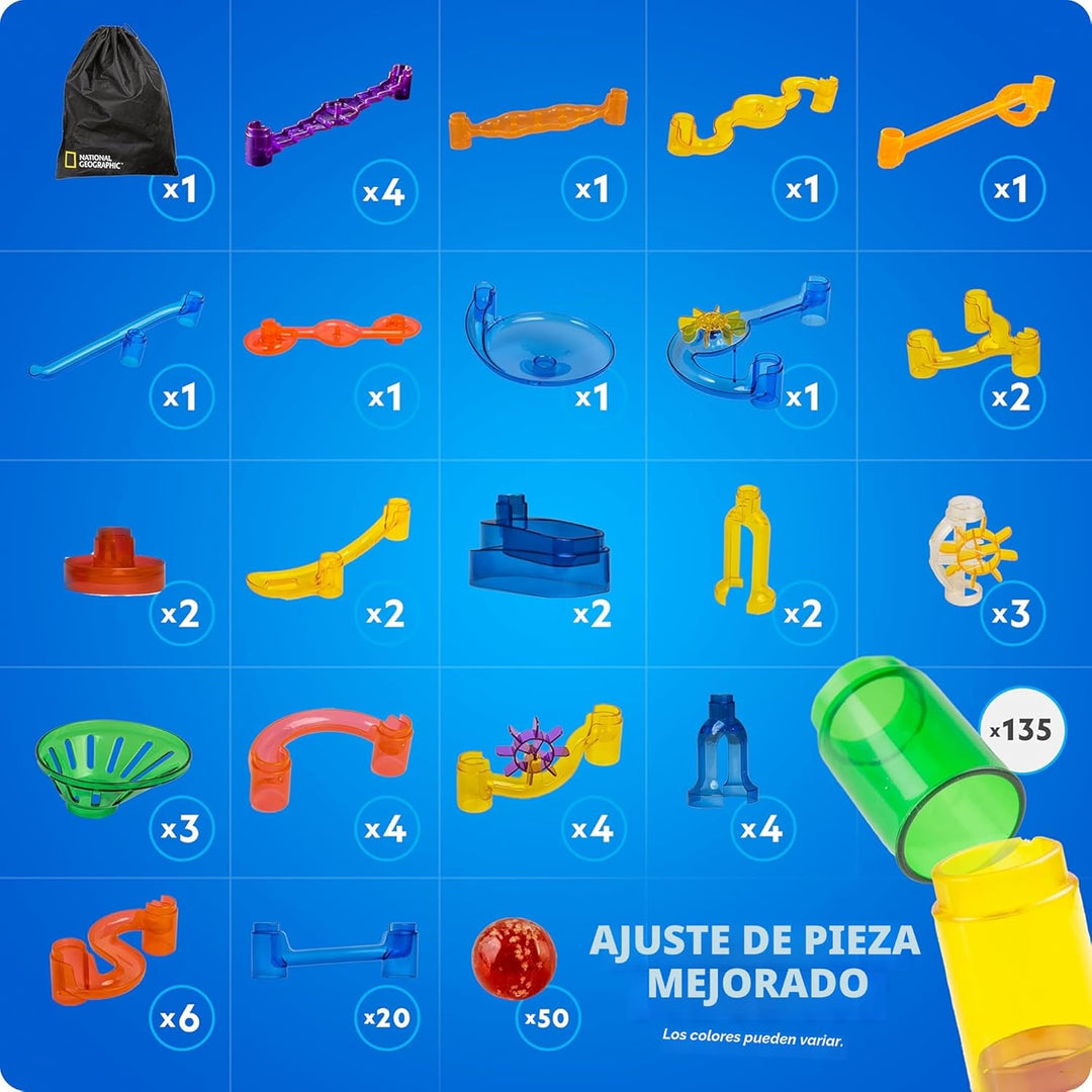 NATIONAL GEOGRAPHIC Glowing Marble Run - Juego de construcción de 2...