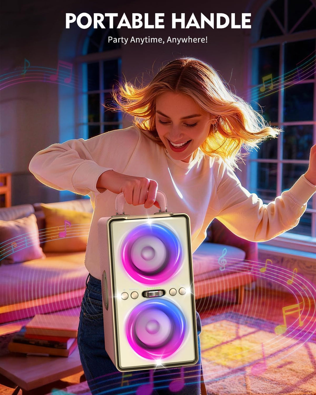 YIER Altavoz Bluetooth, altavoz de fiesta de pico de 240 W con grav...