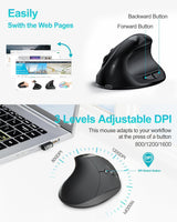 Lekvey Ratón ergonómico, mouse inalámbrico vertical para manos pequ...