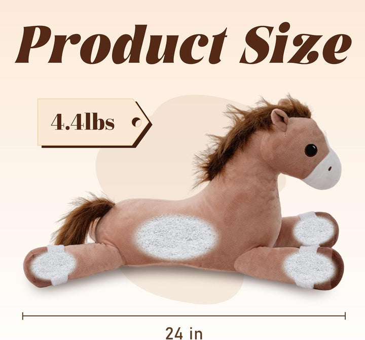 Jrystar Animales de peluche de caballo pesado, peluche grande de ca...