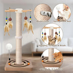 Rascador para gatos, rascador de sisal con juguetes de enriquecimiento para
