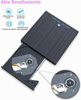 ASHDOL Unidad externa de CD DVD 9 en 1, lector de discos USB 3.0 y...