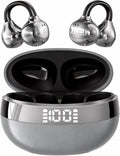 Auriculares inalámbricos con clip de oreja abierta, auriculares inalámbricos Bluetooth 6.3, estuche de carga inalámbrica y pantalla de alimentación LED, auriculares de fitness impermeables para correr
