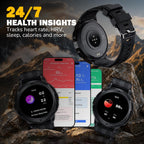 Reloj inteligente resistente para hombres, reloj inteligente Foreman, reloj digital impermeable para los trabajos más duros, con rastreadores de fitness, monitor de frecuencia cardíaca, IP68, podómetro, modos de entrenamiento y más