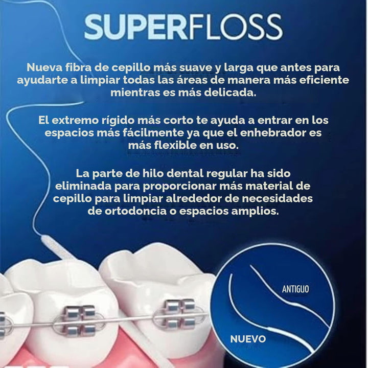 Oral-B Super Floss - Hilos de menta precortados, enhebradores, 50 u...