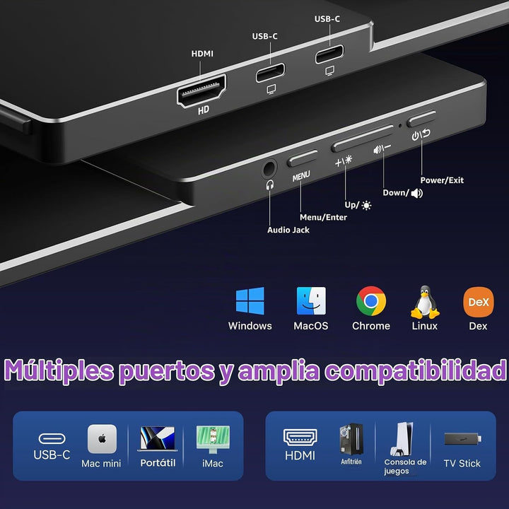 kksmart Monitor portátil de 15.6 pulgadas 4K UHD 145% sRGB 60Hz, mo...