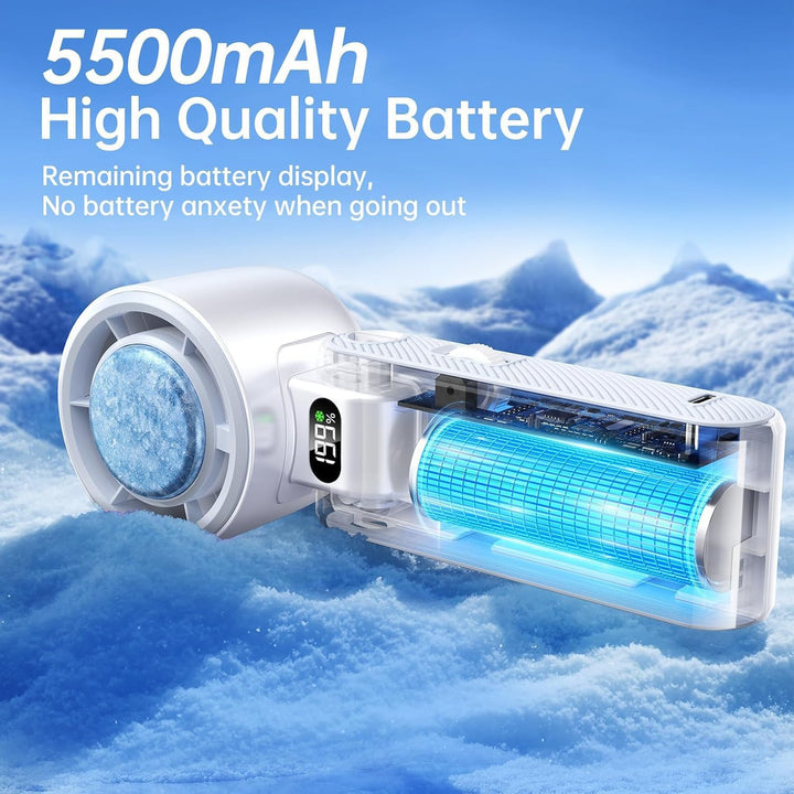 Coolhill Ventilador portátil de mano con enfriamiento Turbo 5500mAh...