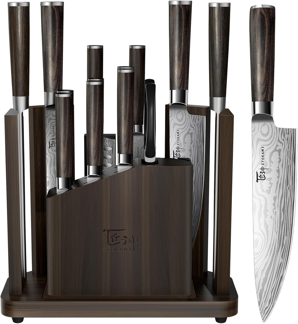 Juego de cuchillos de cocina de 15 piezas con bloque magnético