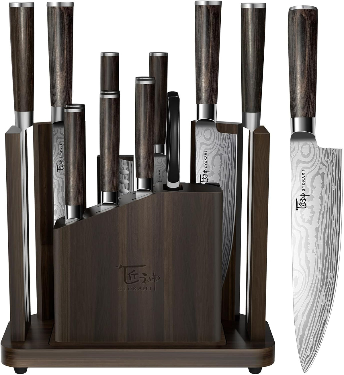 Juego de cuchillos de cocina de 15 piezas con bloque magnético