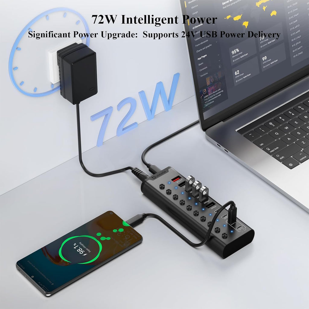 xiaobi, hub USB 2.0, alimentado
