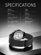 EUTOUR Reloj analógico de cuentas magnéticas, correa de acero inoxidable y diseño único de puntero, relojes magnéticos unisex, reloj magnético súper fuerte para hombre