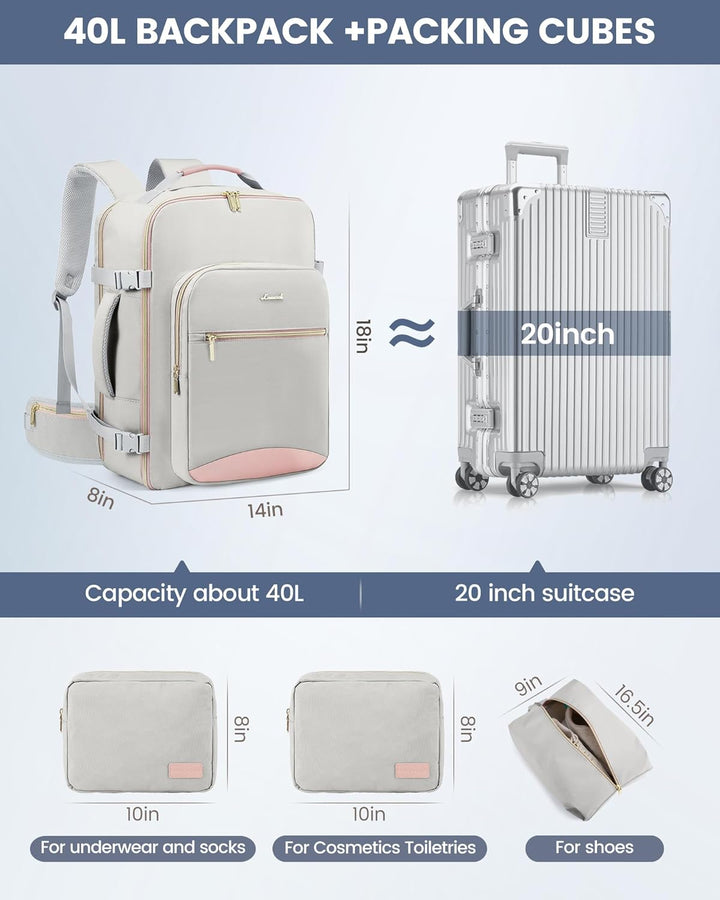 LOVEVOOK Mochila de viaje para mujer con correa para la cintura, mo...