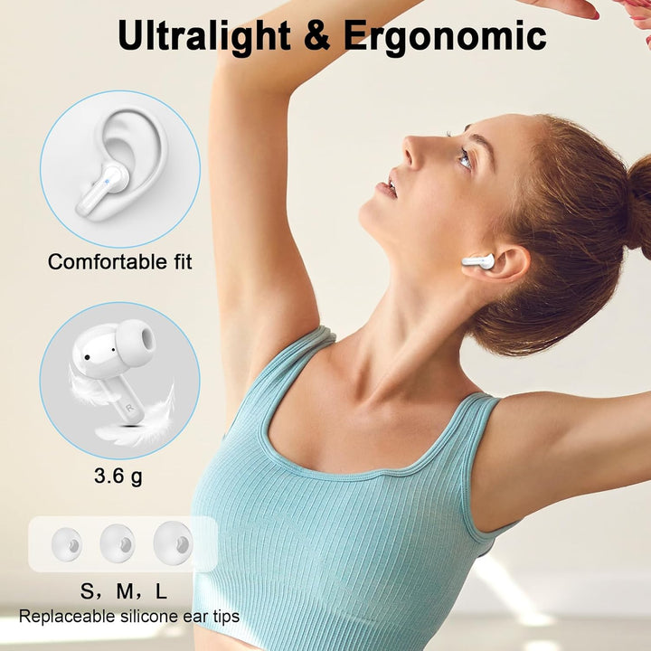 Auriculares inalámbricos, auriculares estéreo 3D 2026 Bluetooth 5.4...