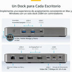 StarTech Base USB 4 sin controlador, doble 4K 144Hz para Mac y Windows, 100