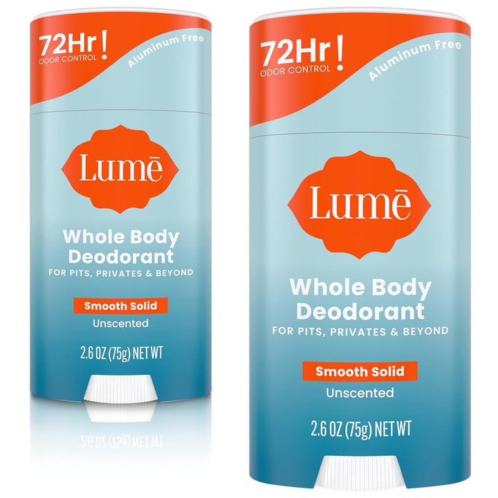 Lume - Desodorante para todo el cuerpo en barra sólida lisa, contro...