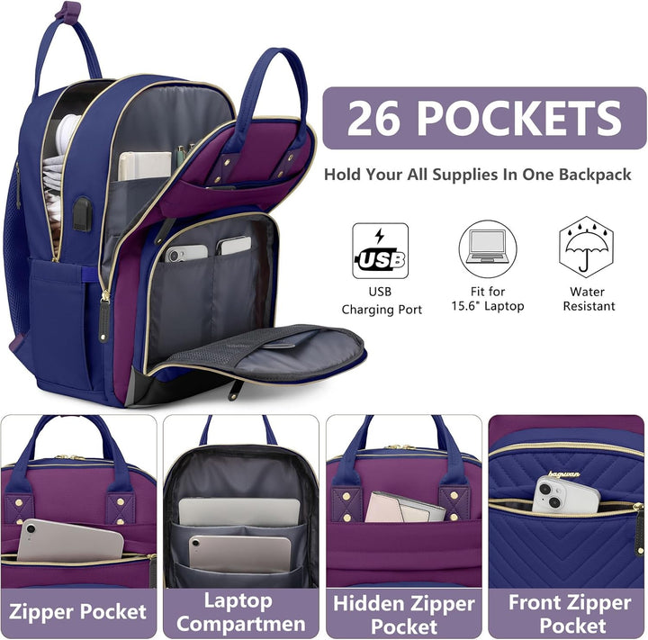 Mochila para laptop para mujer, bolsa de trabajo, mochila de viaje...