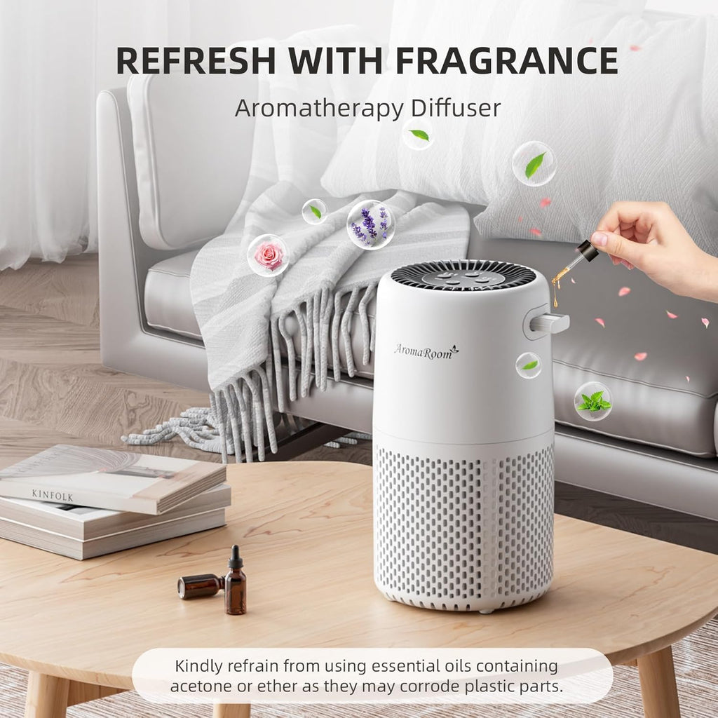 Purificador de aire HEPA verdadero AromaRoom para dormitorio, habitación de