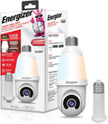 Energizer Cámara de seguridad inteligente con bombilla 2K, luz LED de 1000 lúmenes, cámara de enchufe Wi-Fi 5G y 2.4G para exteriores, seguimiento automático de inclinación panorámica, (detecciones