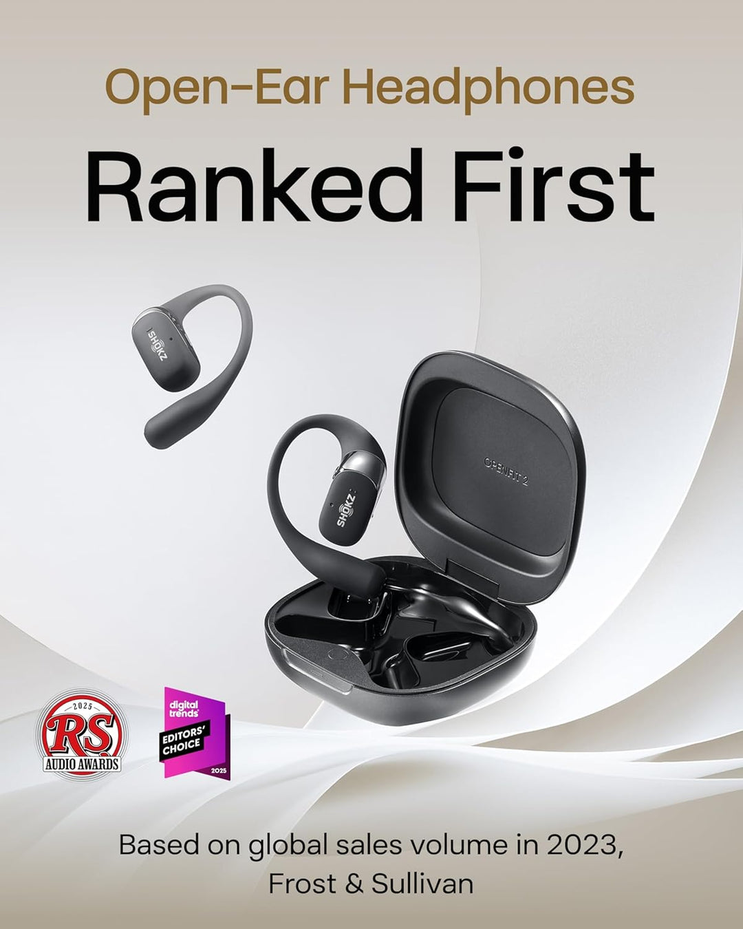 SHOKZ OpenFit 2 auriculares de oreja abierta, auriculares Bluetooth...