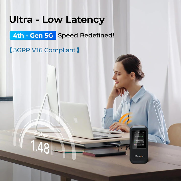 RoamWiFi 5G Mobile Hotspot WiFi6-4nm Chip | 10 GB US\/CA\/MX + 1 GB...